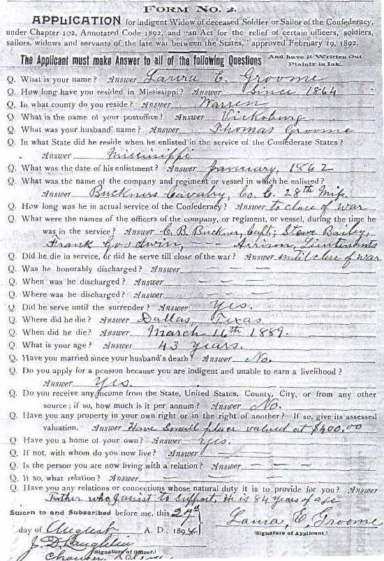 Image of Groome Pension Application