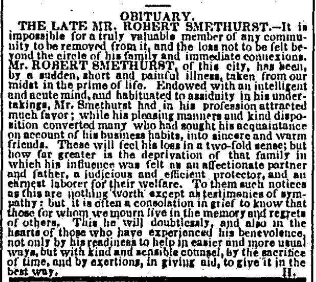 Robert Smethurst Obit