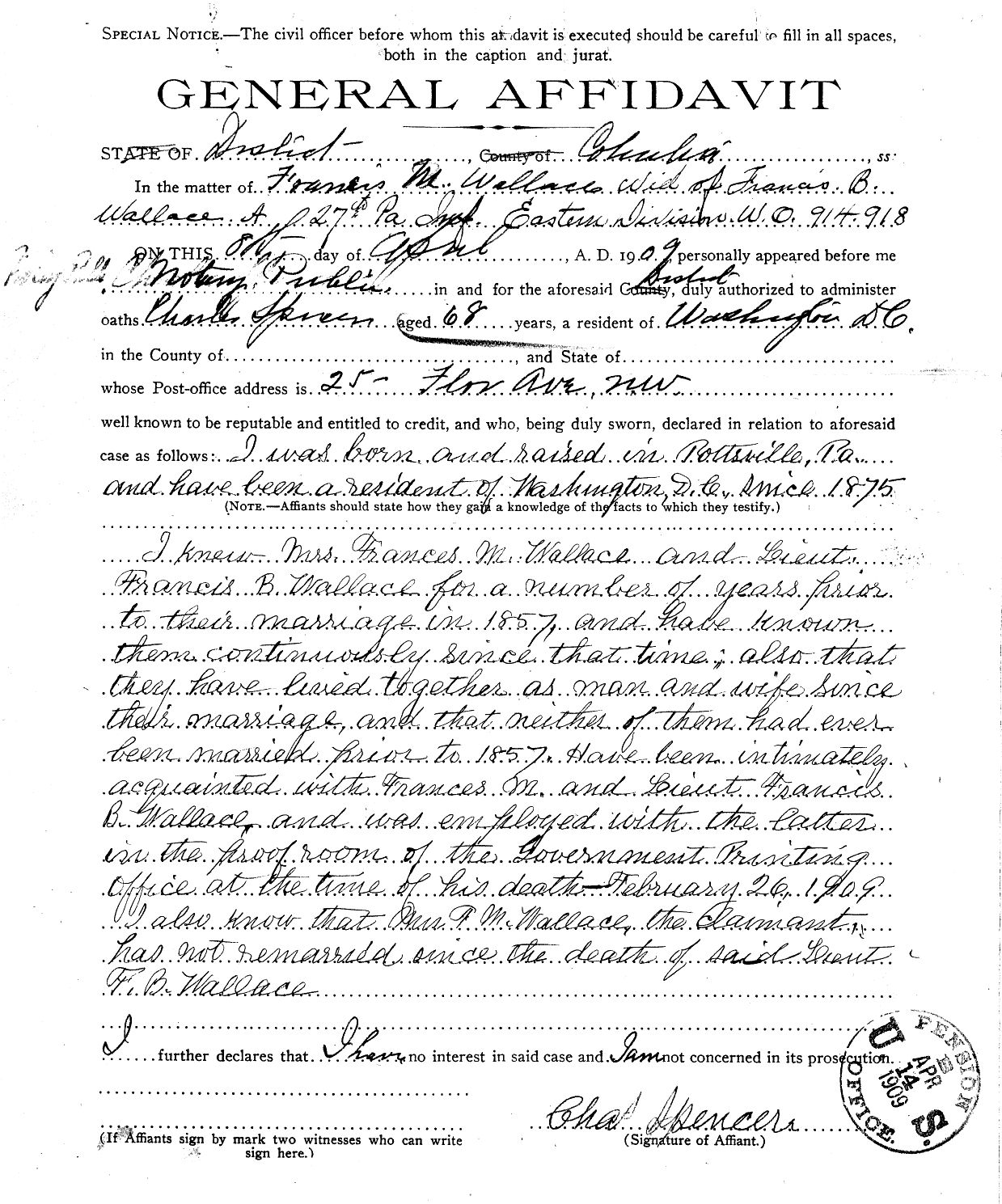 Spencer Affidavit