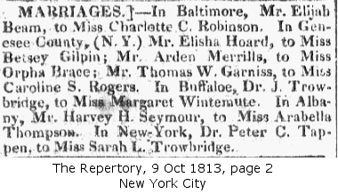 Thomas W. Garniss Marriage
